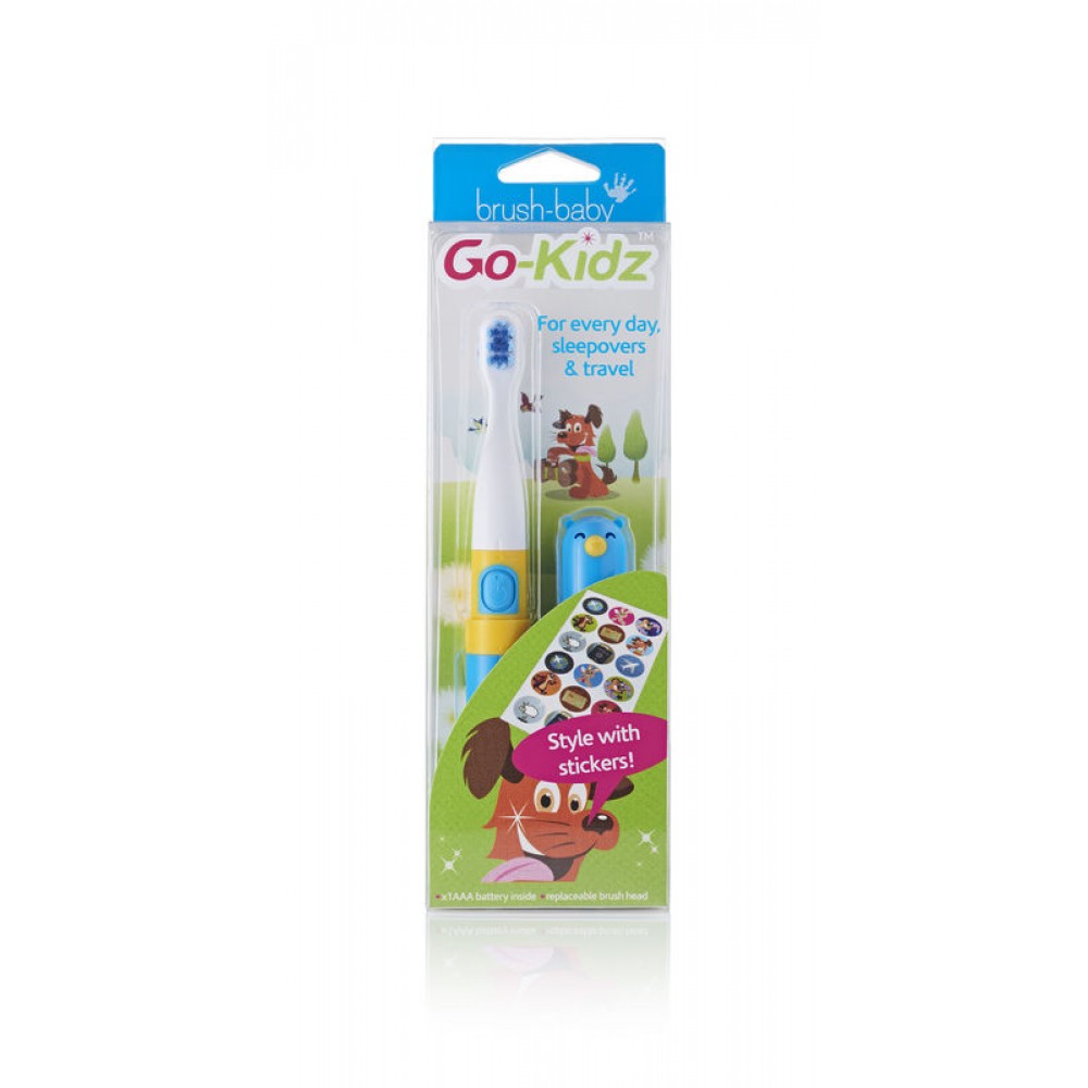 Електрична зубна щітка Go-Kidz Electric Travel Toothbrush - Blue, (Brush-baby)