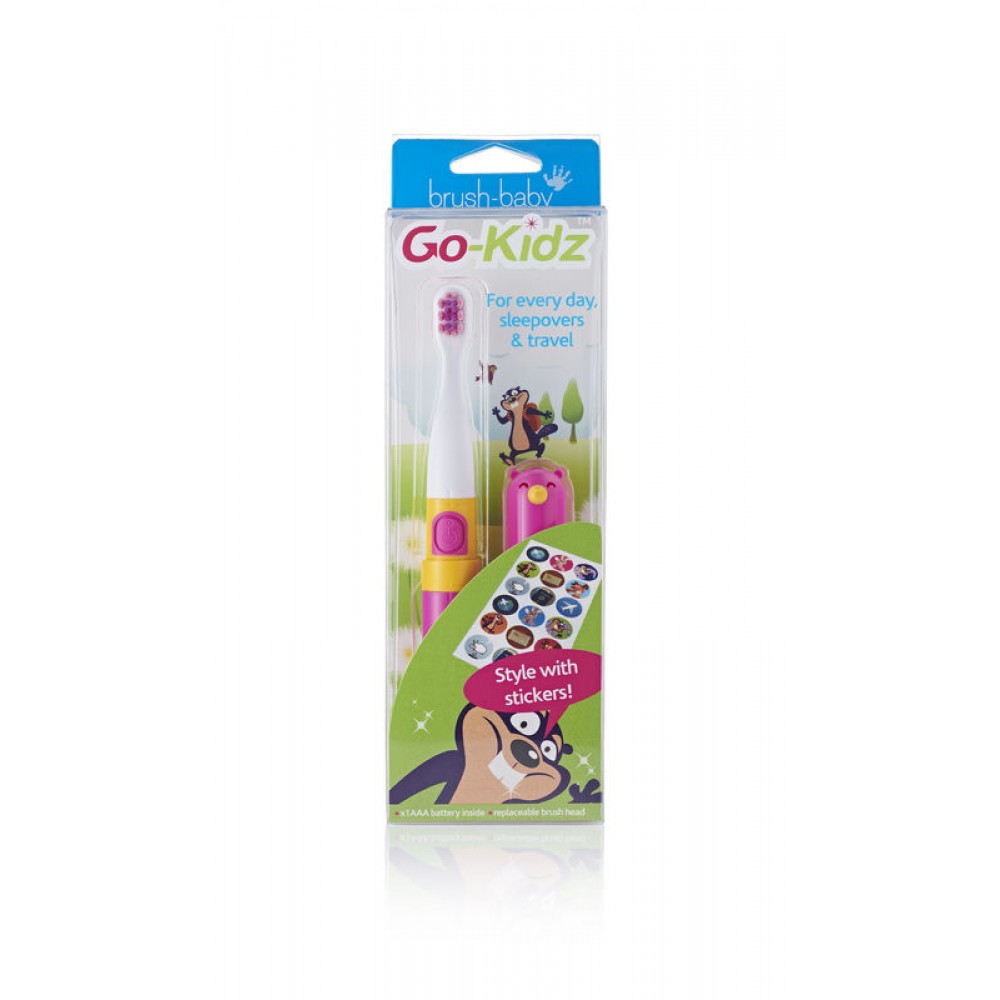 Электрическая зубная щетка Go-Kidz Electric Travel Toothbrush - Pink, (Brush-baby)