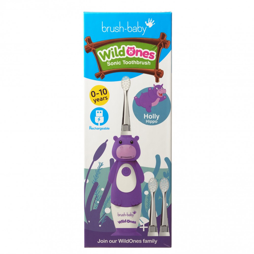 Електрична зубна щітка Sonic Toothbrush (0-10 років) - Бегемотик, (Brush-baby)