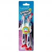 Зубна щітка Brush-Baby FlossBrush (3-6 років) Ракета, на ніжці-липучці (подвійна упаковка)