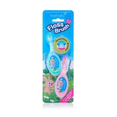 Дитяча зубна щітка Flossbrush (від 0 до 3 років) - Pink-Teal (2 шт), (Brush-baby)