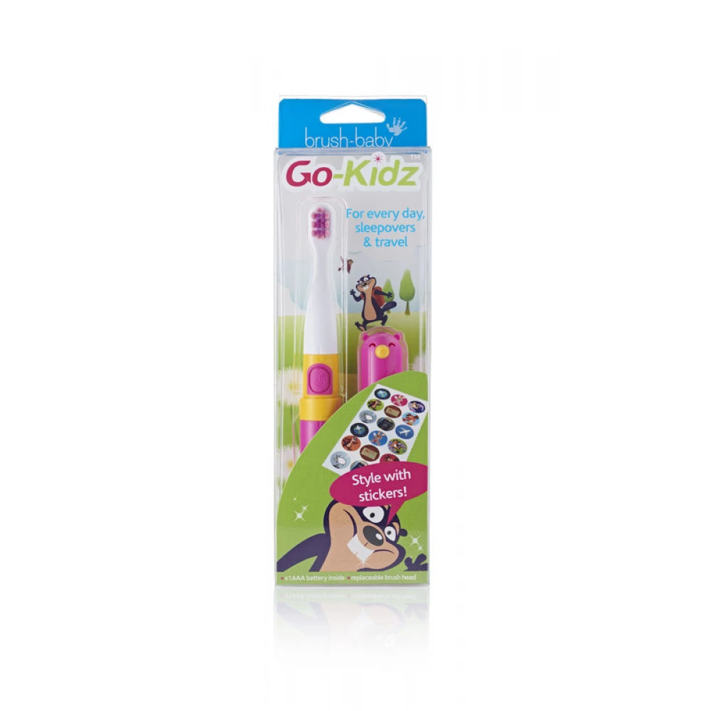 Электрическая зубная щетка Go-Kidz Electric Travel Toothbrush - Pink, (Brush-baby)